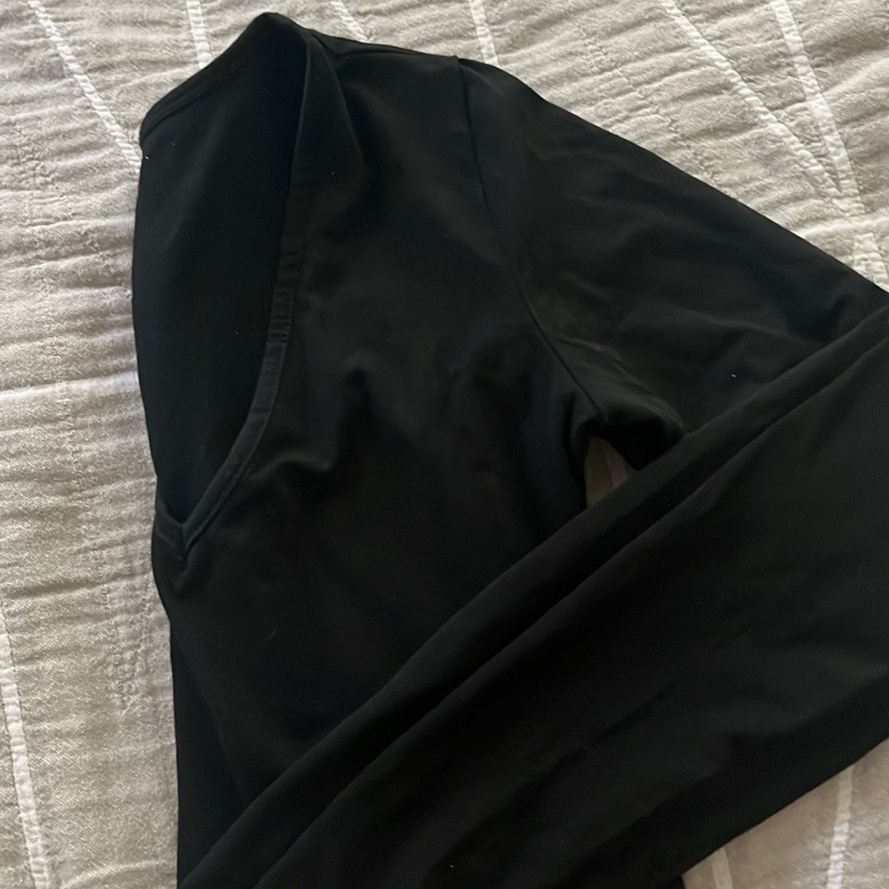Black v-neck body suit